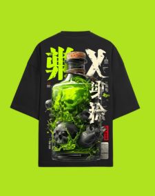 Toxic Elixir Oversized Graphic T-Shirt – Neon Green Poison Edition | WEAR YOUR FASHION