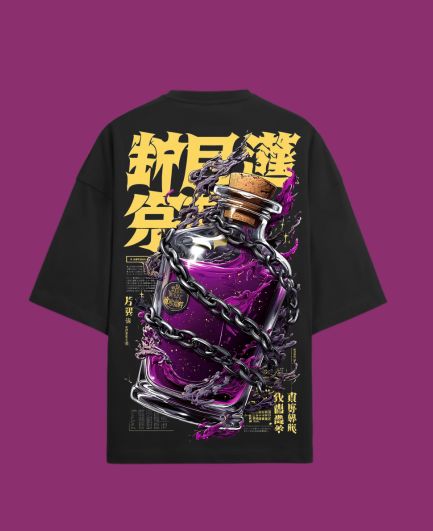 Oversized T-Shirt – Purple Potion Bottle Streetwear | WEAR YOUR FASHION
