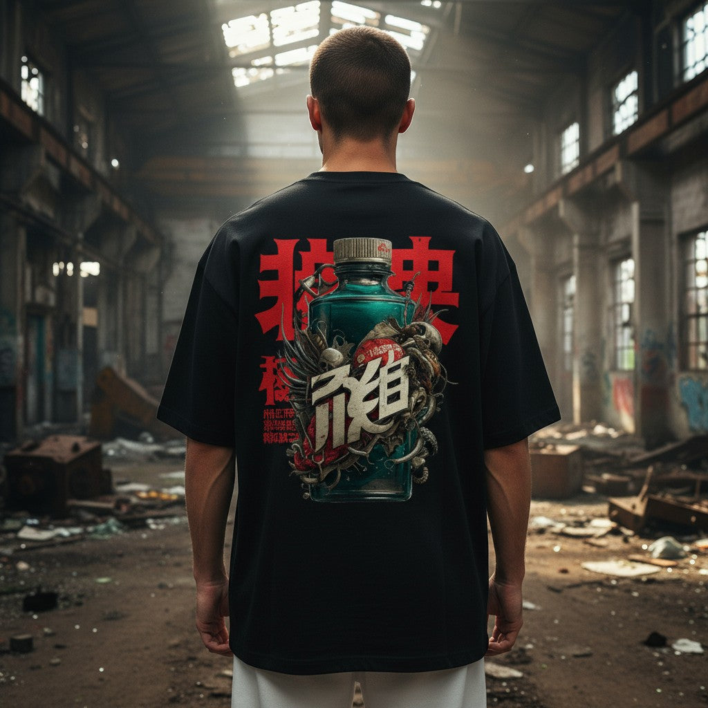 Oversized Streetwear T-Shirt – Bold Bottle Design | WEAR YOUR FASHION