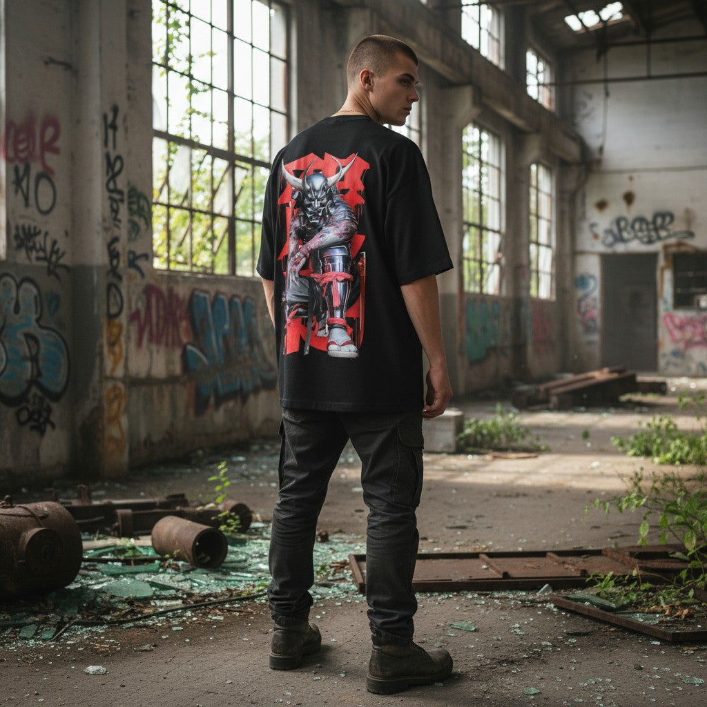 “Crimson Oni” Oversized T-Shirt | WEAR YOUR FASHION