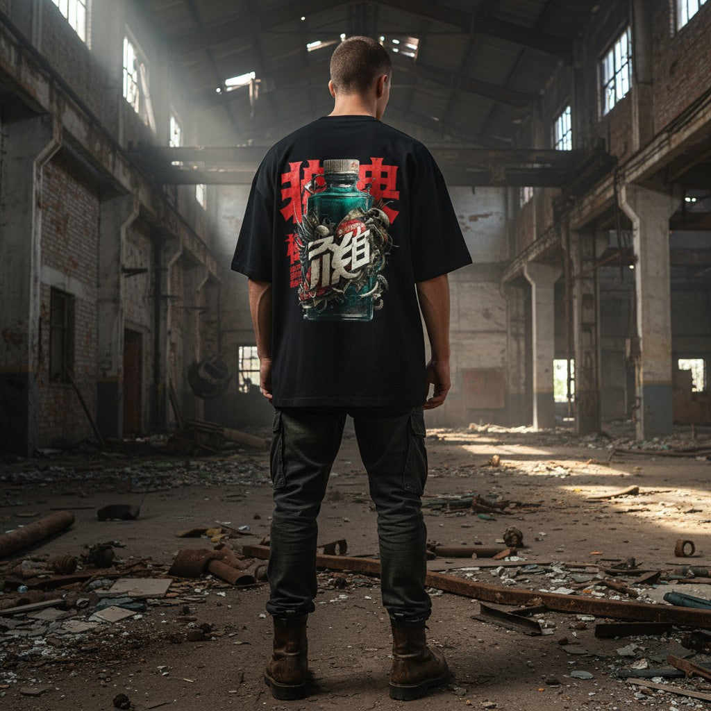 Oversized Streetwear T-Shirt – Bold Bottle Design | WEAR YOUR FASHION