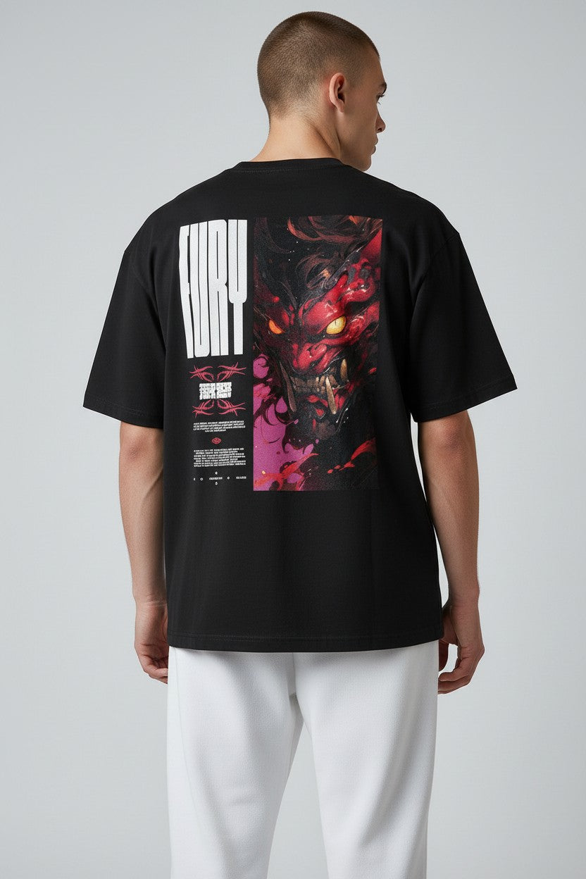 FURY Demon Samurai Streetwear Graphic Tee | WEAR YOUR FASHION