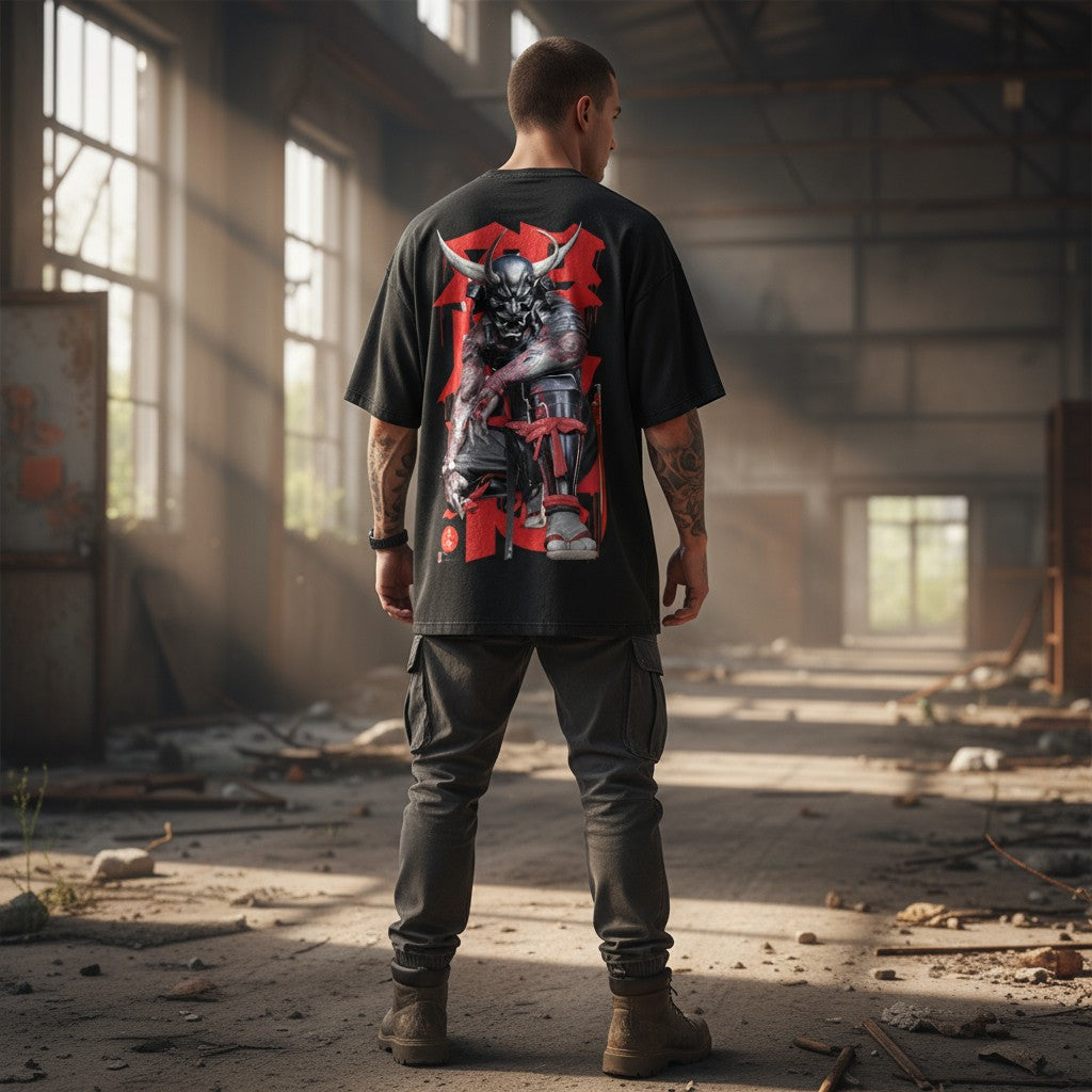 “Crimson Oni” Oversized T-Shirt | WEAR YOUR FASHION